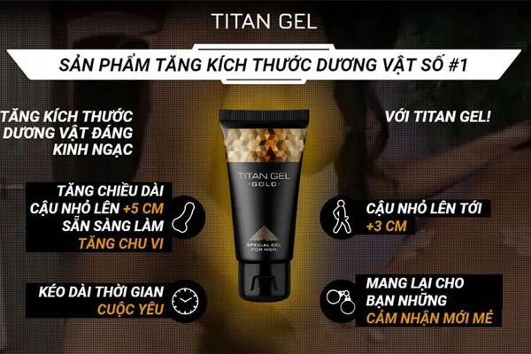 Titan Gel Gold Cao Cấp- (Gel tăng dương vật, kéo dài quan hệ)