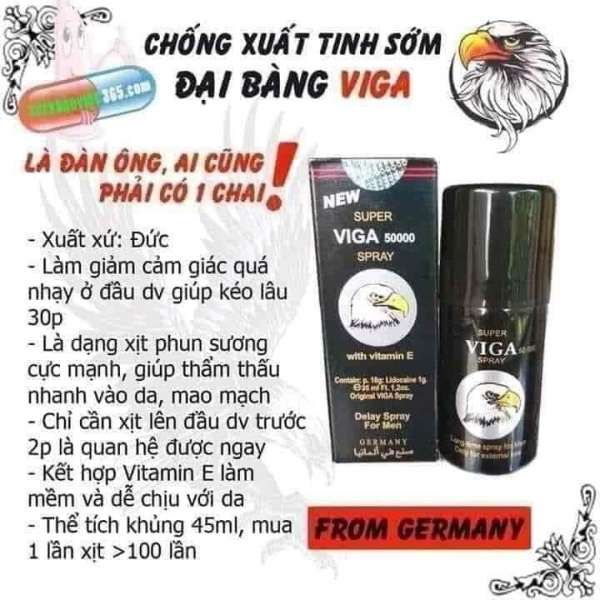 XỊT Viga50000 Cao Cấp - Chai xịt chống xuất tinh sớm, yếu sinh lý