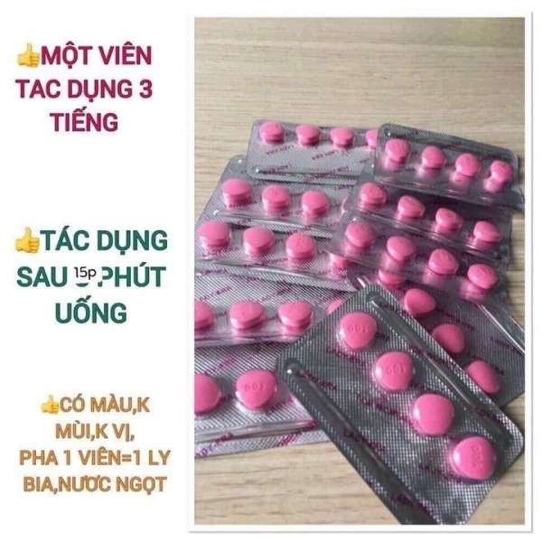Thuốc Viên Lady - Vỉ 4 Viên Màu Hồng Kích Dục nam Nữ Cực Mạnh