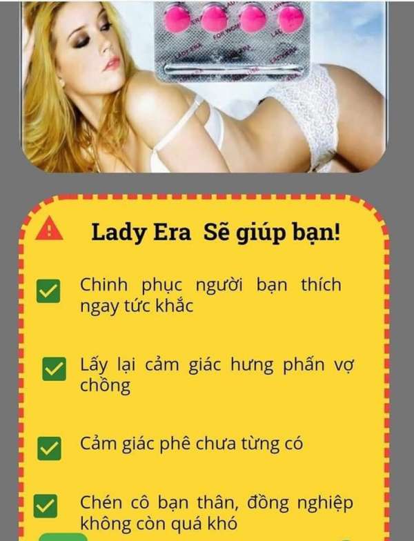 Thuốc Viên Lady - Vỉ 4 Viên Màu Hồng Kích Dục nam Nữ Cực Mạnh