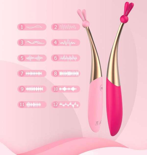 Bút đội đầu sạc 12 tần số rung massage thiết bị đồ chơi tình dục Nữ
