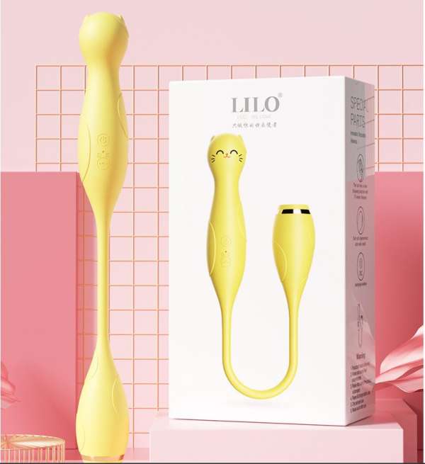 Trứng hai đầu Hình Mèo rung mút vỗ AV máy rung đồ chơi tình dục nữ