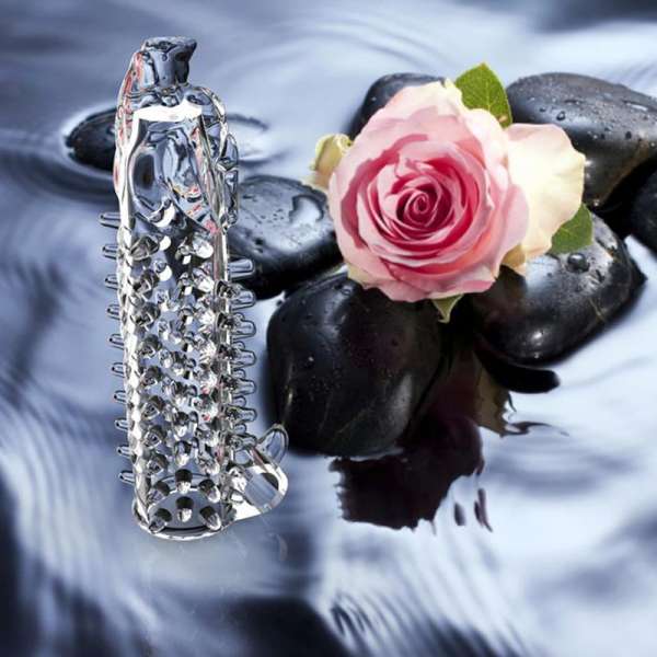 Bao cao su hình đầu rồng rung pha lê lớn có gai, nẹp dương vật sói