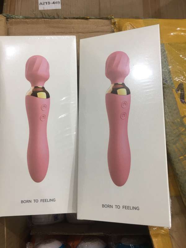 Máy rung Huancai AV sạc và sưởi ấm thủ dâm sốc kép Máy rung hai đầu