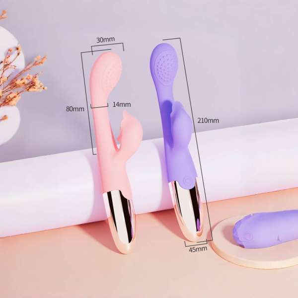 [Mẫu Mới] Gậy GOK rung đôi Rebecca 2 đầu cho nữ giỡi _ Gân Gai An toàn