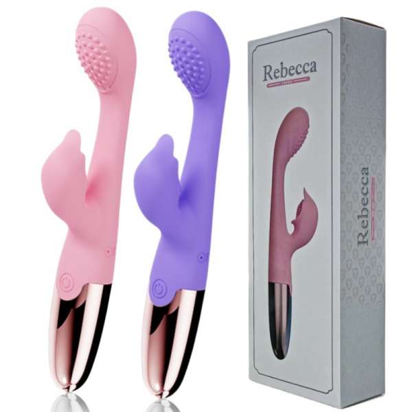 [Mẫu Mới] Gậy GOK rung đôi Rebecca 2 đầu cho nữ giỡi _ Gân Gai An toàn