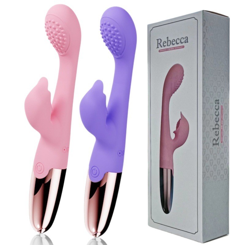 [Mẫu Mới] Gậy GOK rung đôi Rebecca 2 đầu cho nữ giỡi _ Gân Gai An toàn