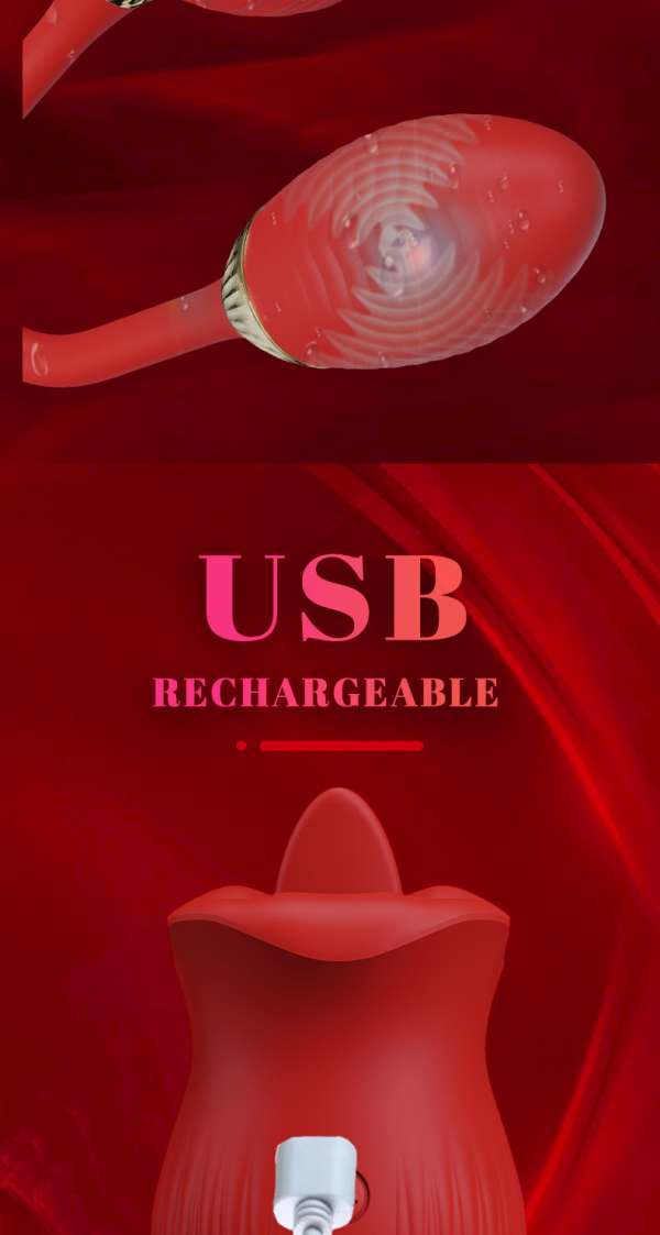 [Mẫu Mới] Hoa hồng Tanhua 2 Đầu mút lưỡi liếm massage nữ giới