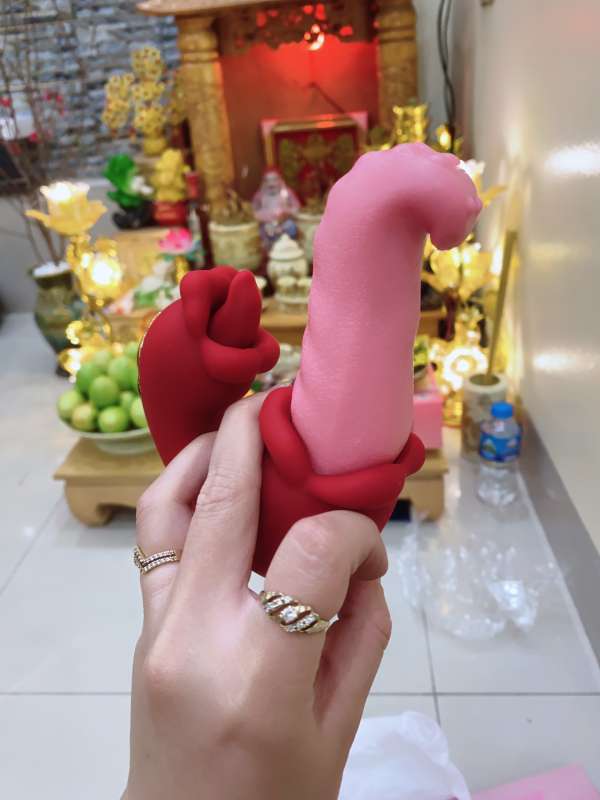Lưỡi 2 trong 1 kèm môi rung massage nhiều chế độ rung liếm cho nữ