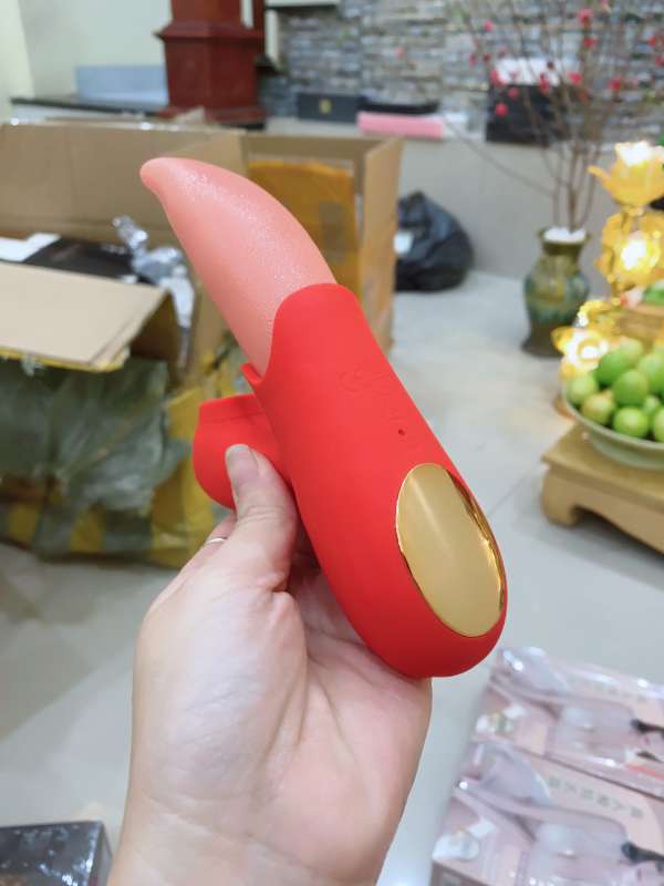 Lưỡi liếm rung hút cực khoái rung mô phỏng đồ chơi tình dục nữ