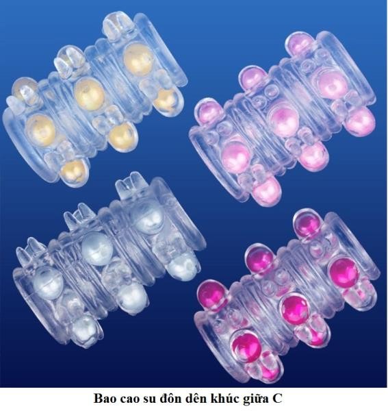 Bao Cao Su khúc giữa gắn bi - silicon mềm dẻo 3 chiếc